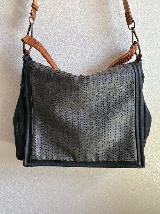 Free People Handbags - Free People Black & Brown Crossbody Hobo Bag